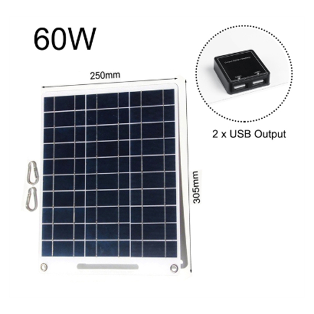 New 60W Solar Panel Portable 5 - Solar Emergency Charger review and price